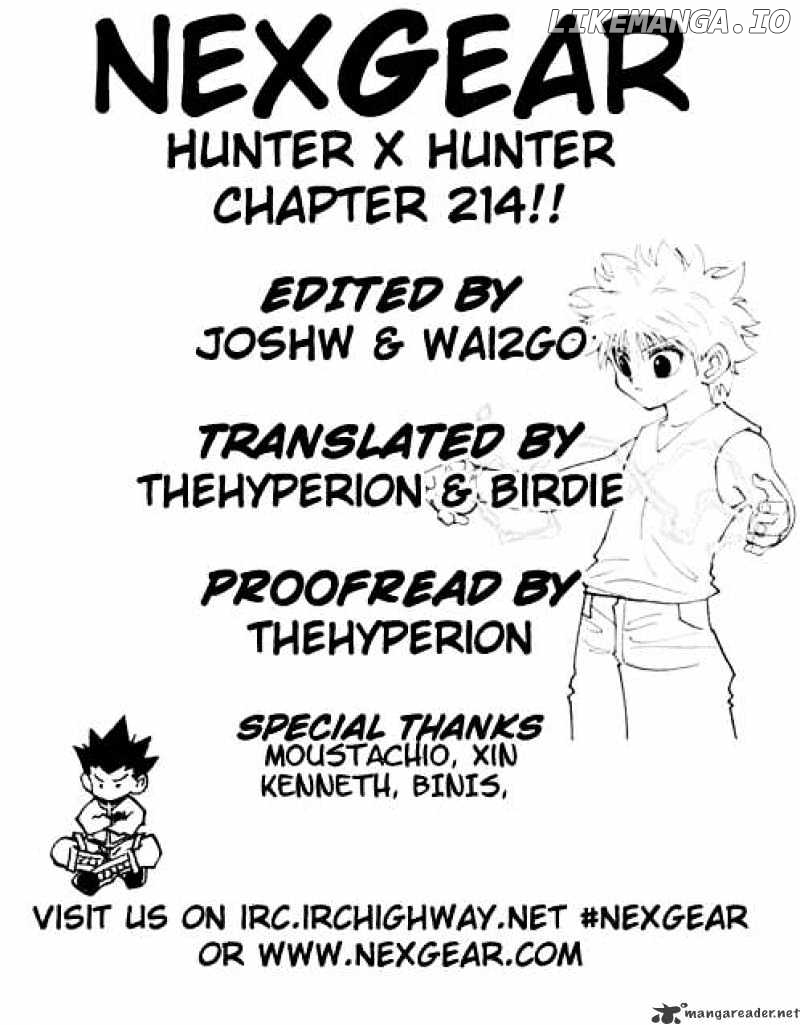 Hunter x Hunter, Chapter 214 image 01